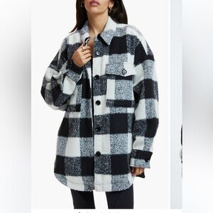 Good American Blue Plaid shacket